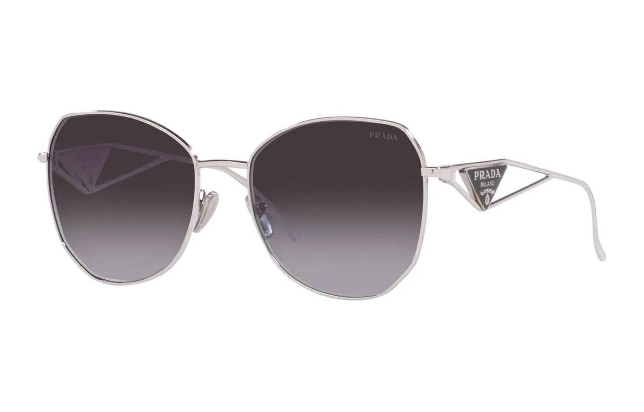PRADA Metal Irregular Shape Sunglasses Women's Silver