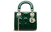 DIOR Lady Dior Cow Leather Three Compartment Dior Bag Handbag Shoulder Bag Crossbody Bag Mini Women's Pine Green