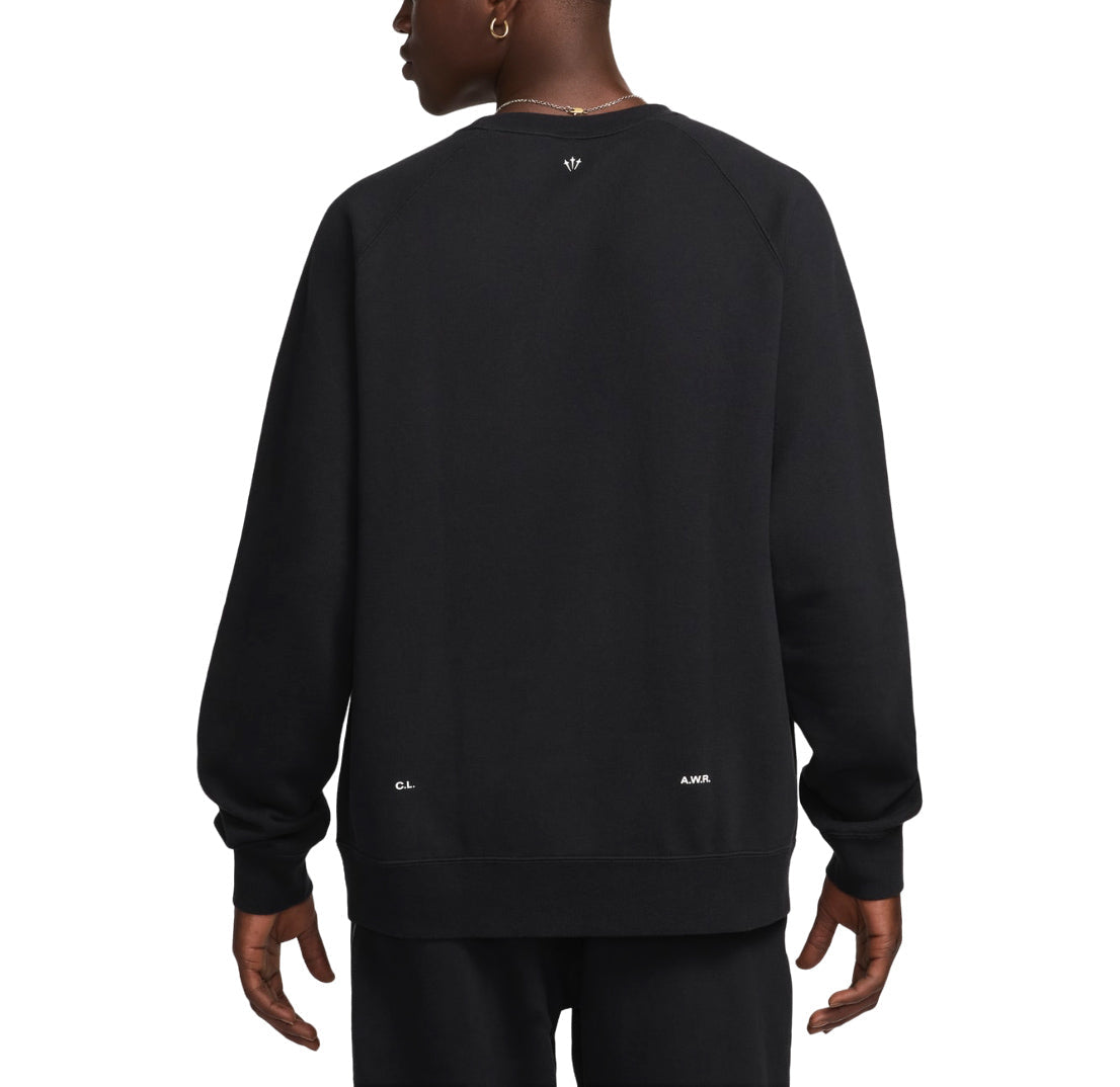 Nike x NOCTA Fleece CS Crewneck Sweatshirt 'Black White' FN8160-010