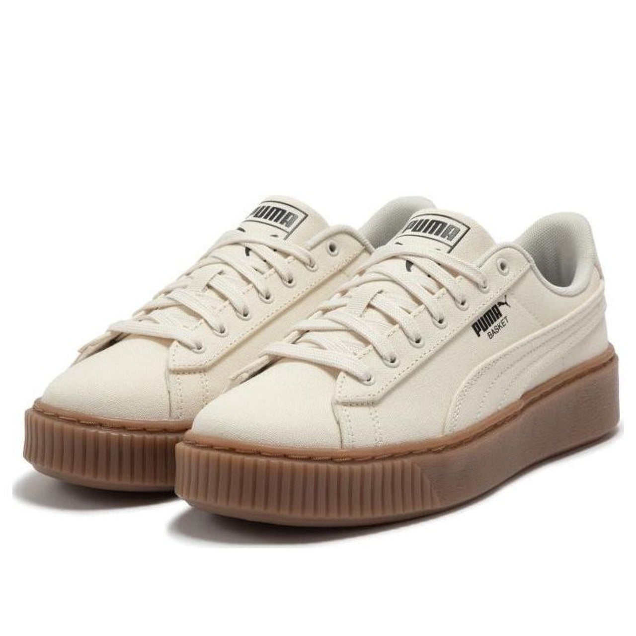 (WMNS) PUMA Basket Platform Canvas 'Beige' 399251-02