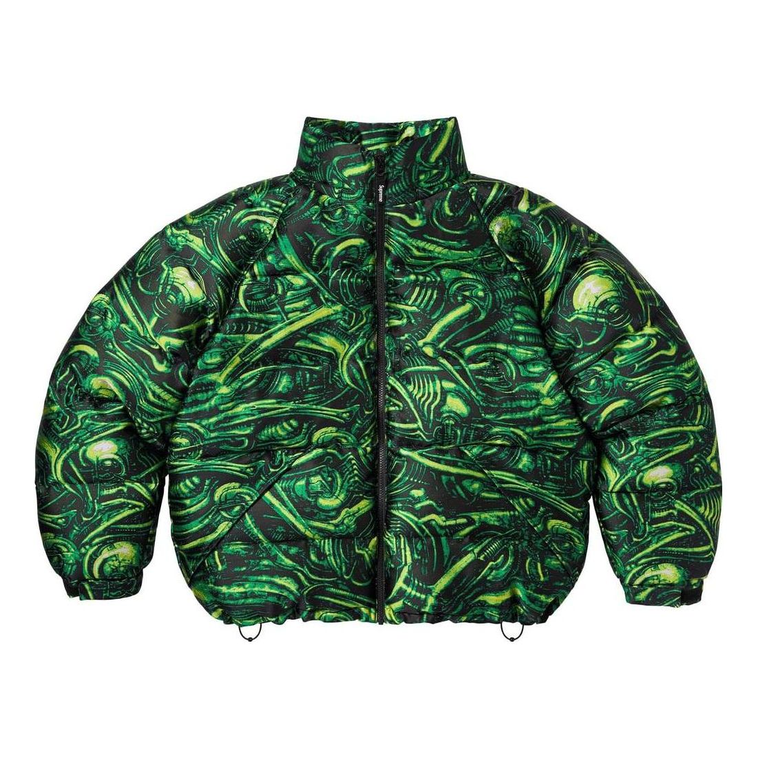 Supreme x H.R. Giger Jacquard Down Puffer Jacket 'Green Black' SUP-FW23-141