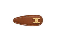 CELINE Triomphe Snap Hair Clip In Calfskin Brass With Gold Finish And Steel