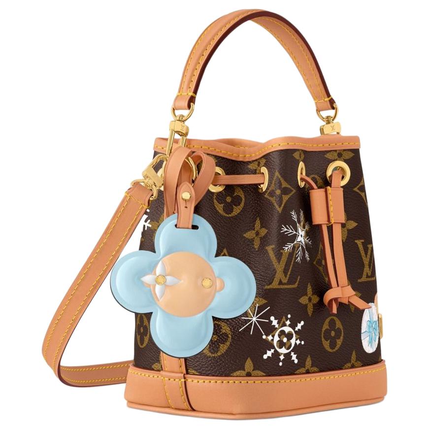 LOUIS VUITTON Nano Noé Handbags Snow Show Christmas Edition Brown