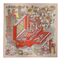 HERMES Silk Silk Silk Scarves Unisex Red