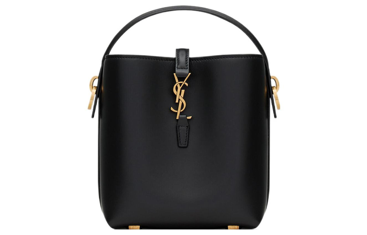 SAINT LAURENT Cow Leather Bucket Bag, Shoulder Bag, Crossbody Bag Mini Women's Black