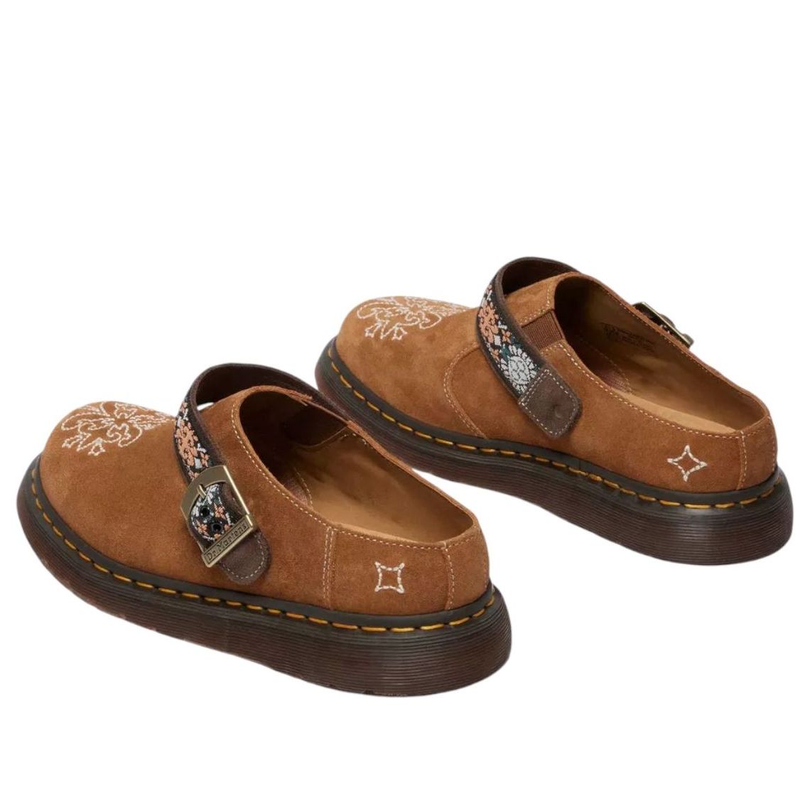 Dr. Martens Isham Suede and Jacquard Mules 'Natural Tan' 40825201