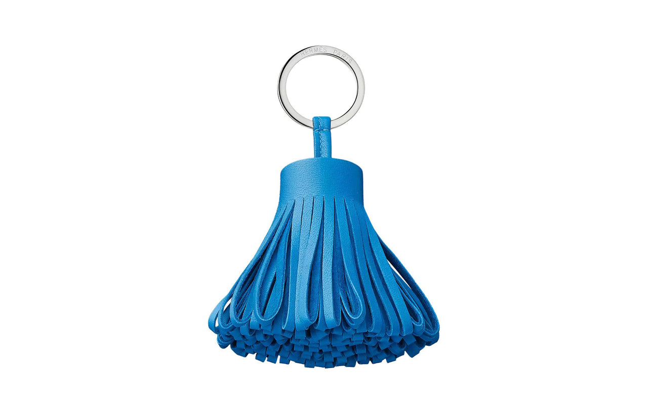 HERMES Milo Lambskin Keychain Bag Accessory Women's B3 Bleu Zanzibar Tanzanian Blue