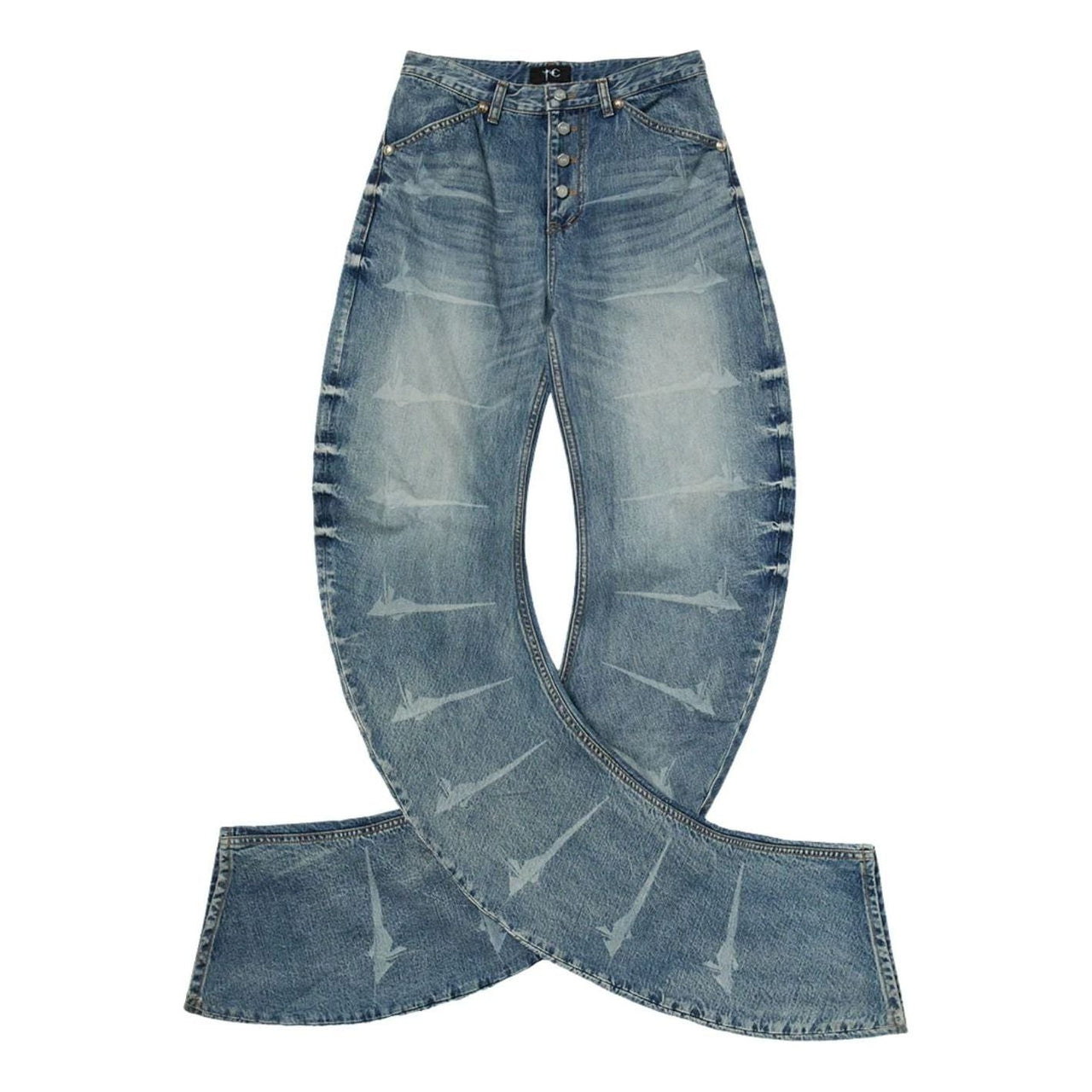 Thug Club Laser Washed Parkour Denim Pants 'Black' TC26PT0102