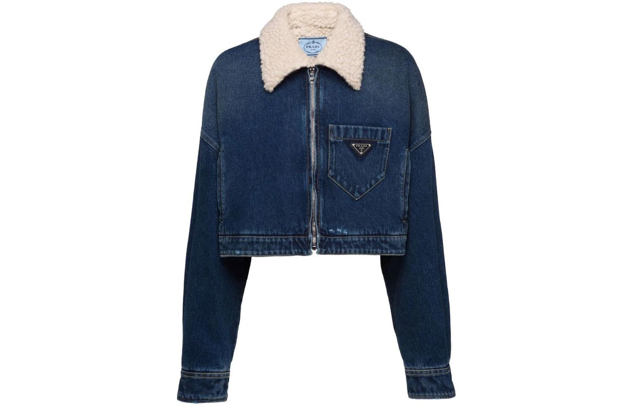 PRADA Cropped Coats Women's Blue