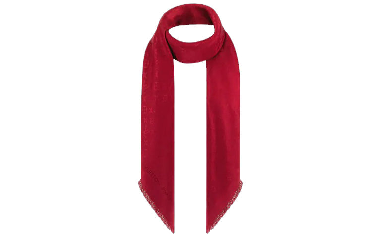 LOUIS VUITTON Silk, Wool Knit Scarves Women's Red
