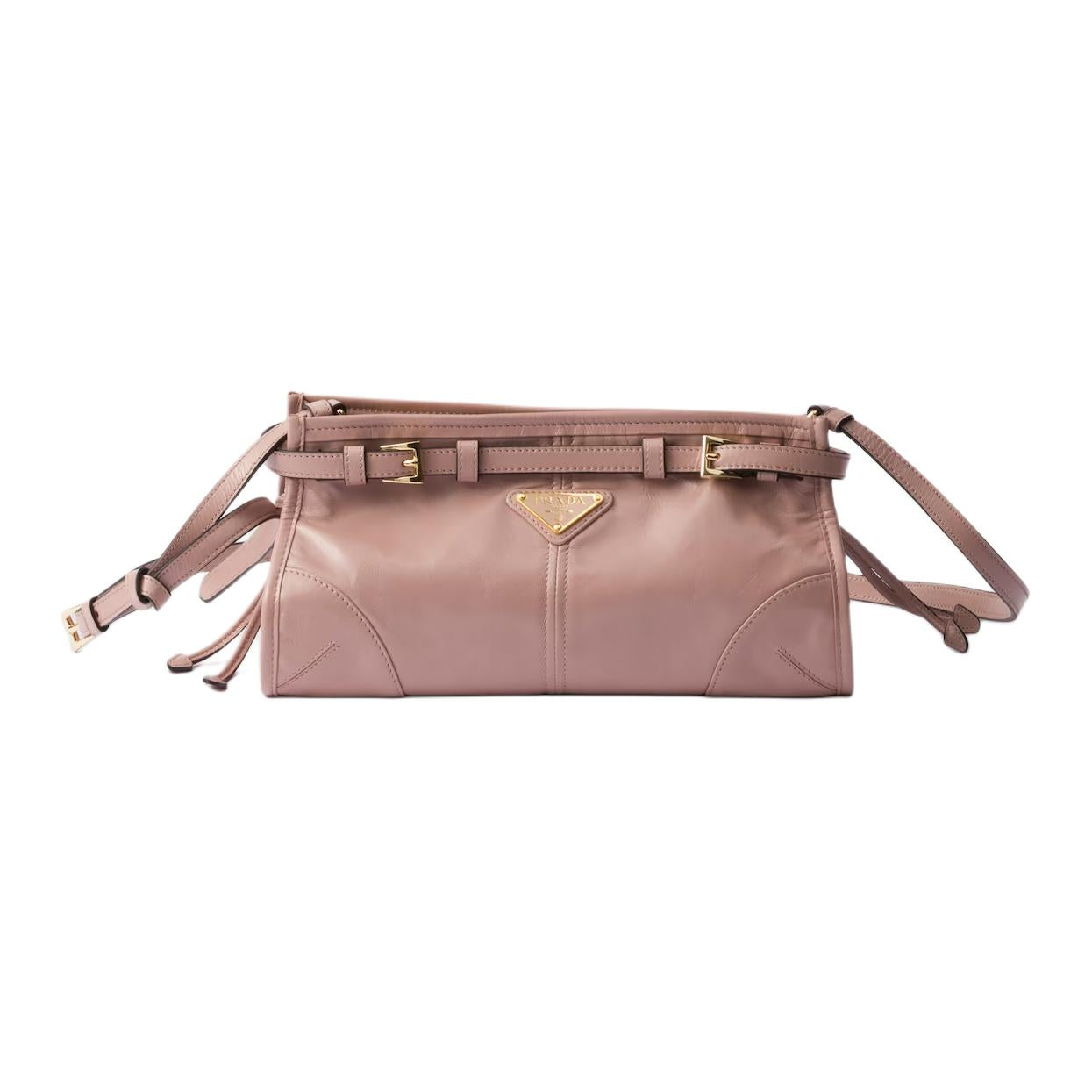 PRADA Soft Leather Crossbody Bag, Shoulder Bag Women's Lily Of The Valley