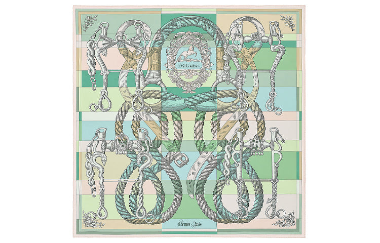 HERMES Silk Scarves Women's Green