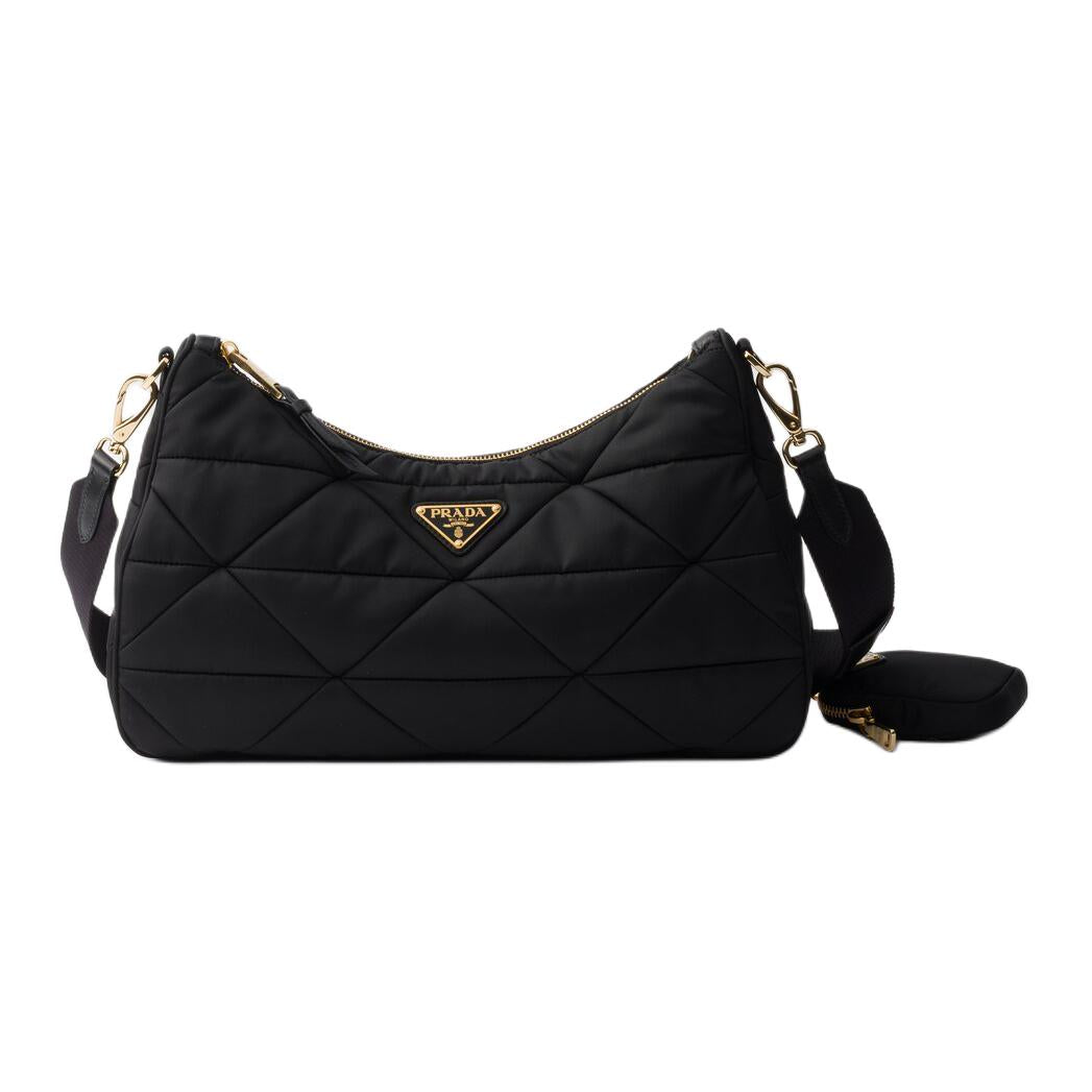 PRADA Recycled Polyamide Shoulder Bag Tubas Women's Black