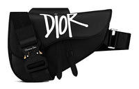 DIOR SACAI Collaboration Saddle Leather Saddle Bag Fanny Pack Sling Bag Crossbody Bag Men's Black