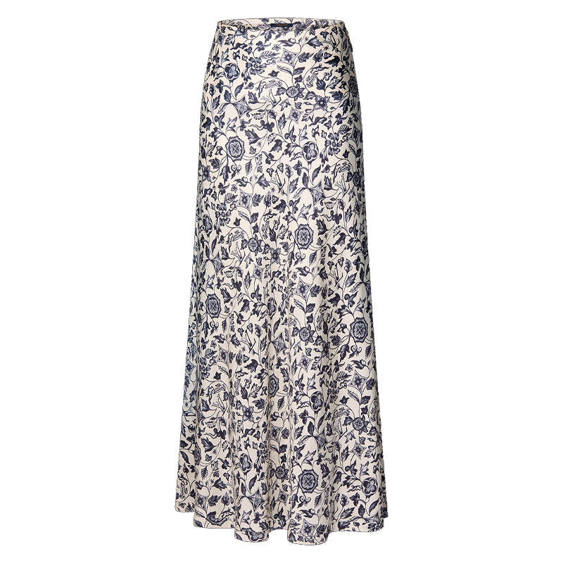 LOUIS VUITTON Botanical Print Flared Maxi Skirt