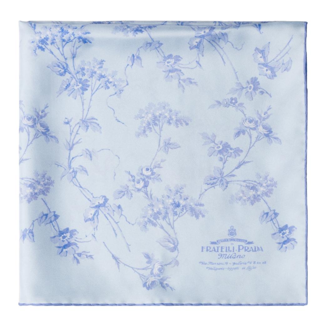 PRADA Fabric Silk Scarves Women's Blue