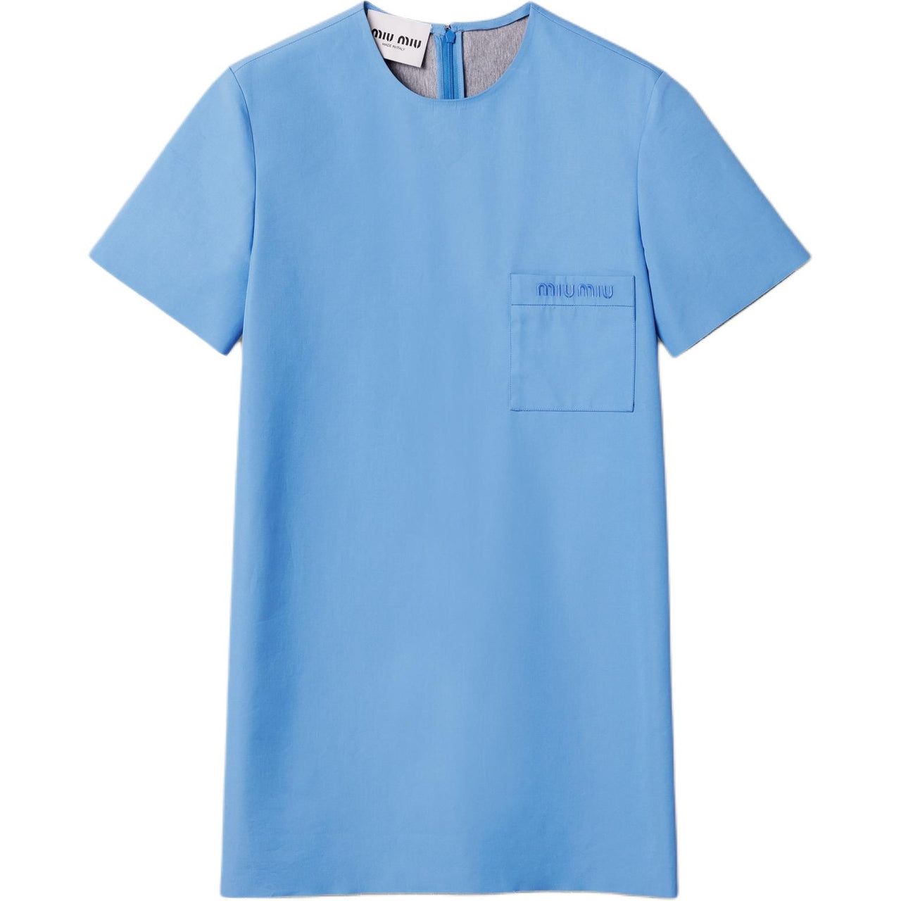 MIU MIU Short Sleeved Dress Women's Sapphire Blue