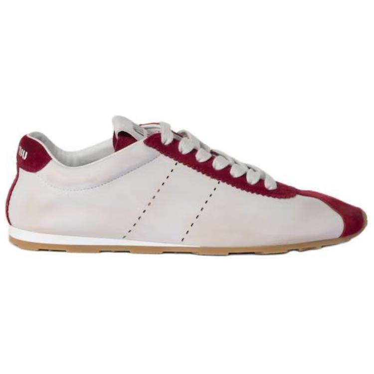 MIU MIU Plume Low Top Casual Shoes Women's White Red