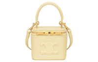 CELINE Smooth Cow Leather Makeup Case, Shoulder Bag, Crossbody Bag, Handbag Mini Women's Sunshine Yellow