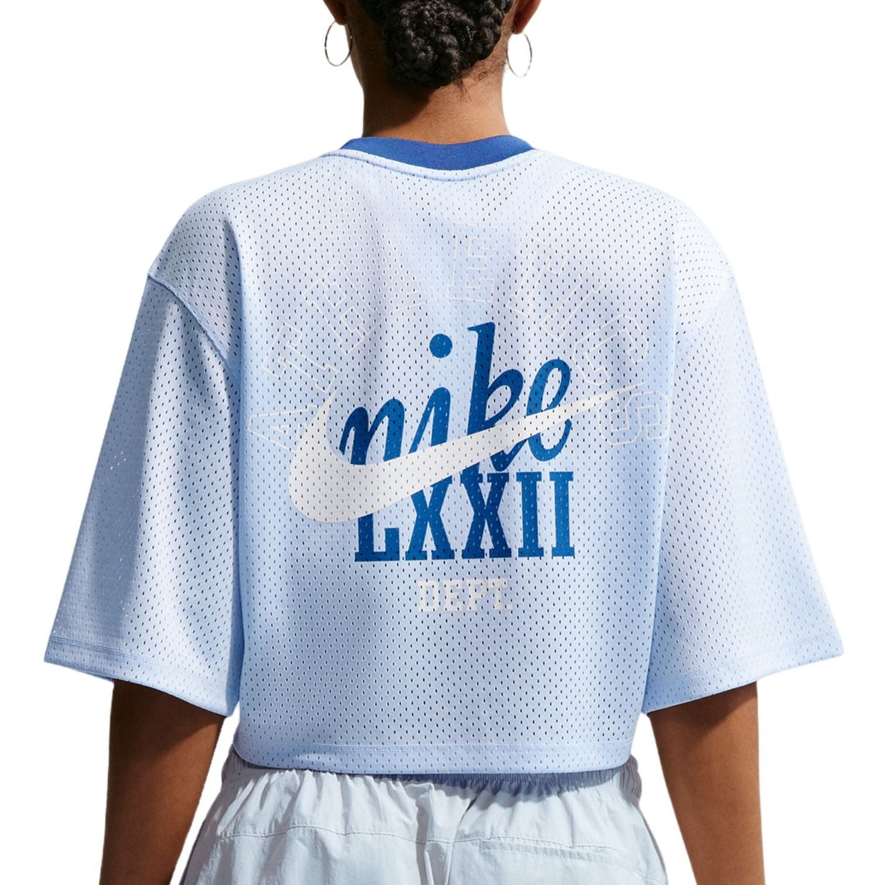 (WMNS) Nike NSW Heritage Festival Crop Mesh Jersey 'Hydrogen Blue Mystic Navy' IR1650-407