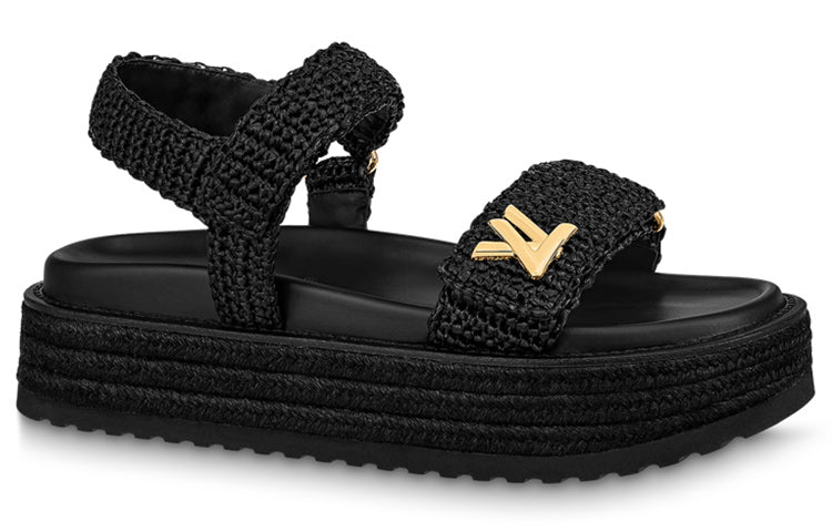 LOUIS VUITTON Beach Sandals Women's Black