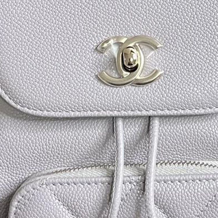 CHANEL Cow Leather Backpack Small Size Women's Gray