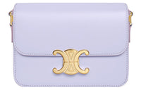 CELINE Triomphe Shiny Cow Leather Shoulder Bag Tofu Bag Portable Crossbody Bag Shoulder Bag Women's Light Lavender