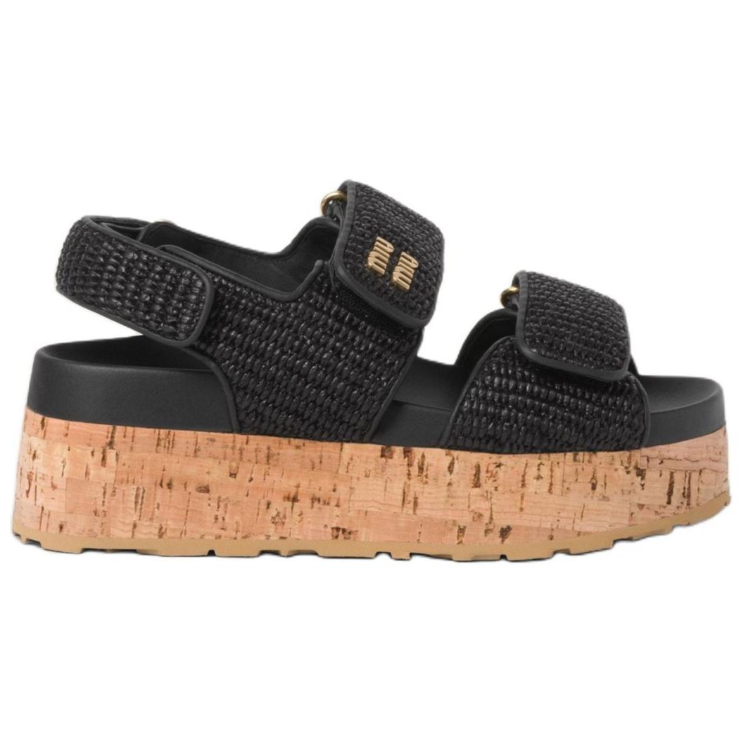 MIU MIU One Strap Sandals 7cm Women's Black