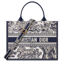 DIOR BookTote Calfskin Tote Bag, Shopping Bag, Handbag Medium Size Women's Blue