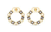 DIOR Earrings Women's Black/Gold