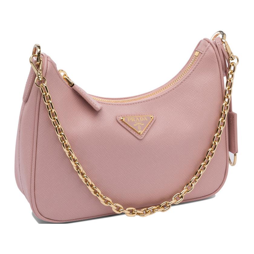 PRADA Lambskin Shoulder Bag Mini Women's Pink