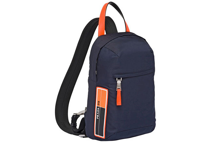 PRADA Fabric Shoulder Bag Men's Navy Blue