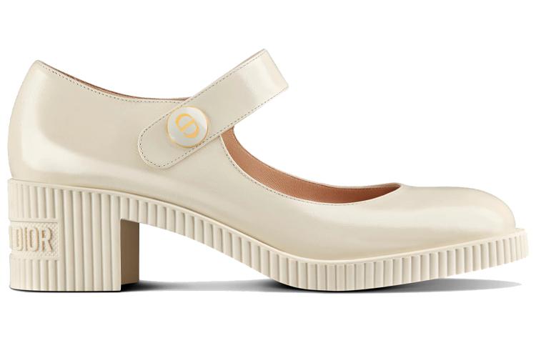 DIOR D Doll Block Heel High Heels 5.5cm Women's White