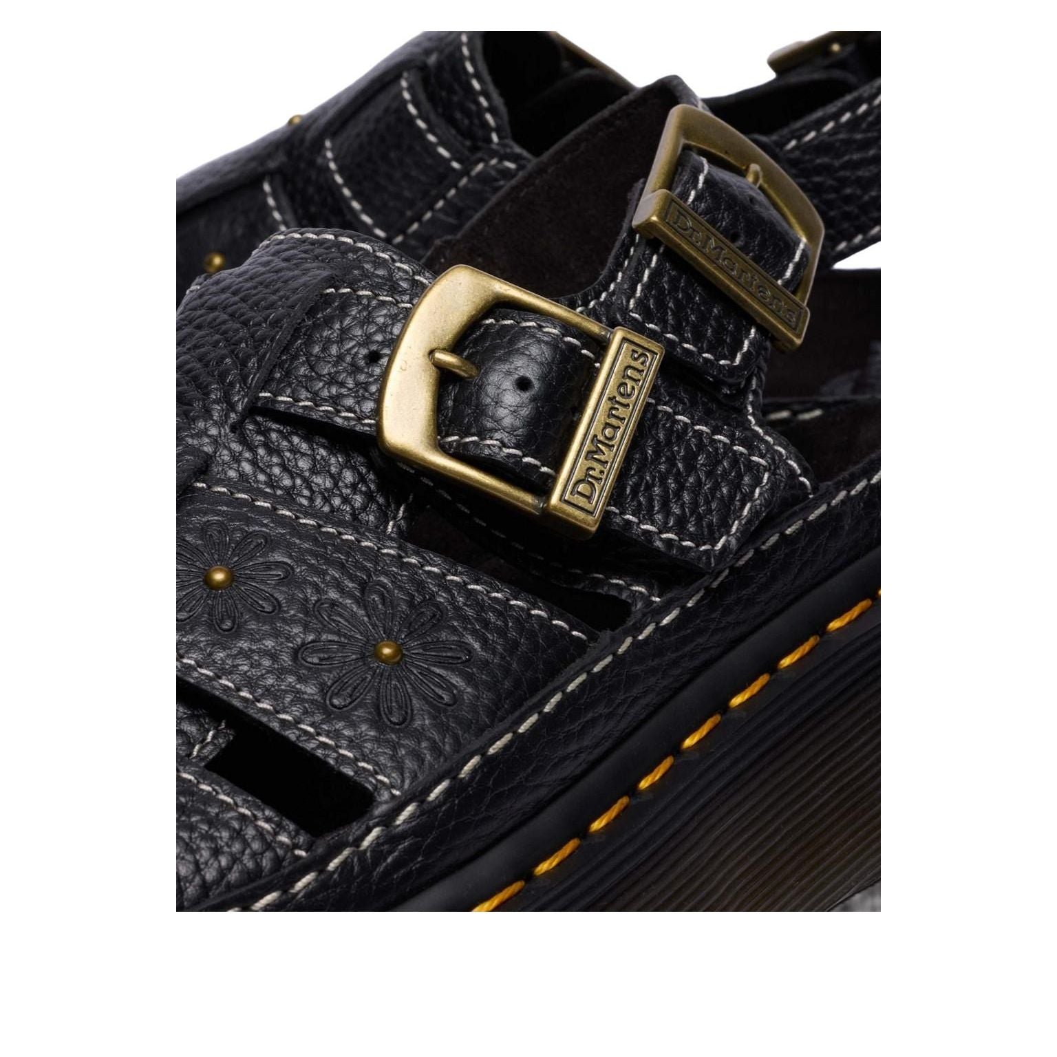 (WMNS) Dr. Martens Wrenlie Open Toe Nappa Leather Fisherman Platform Sandals 'Black' 42337001