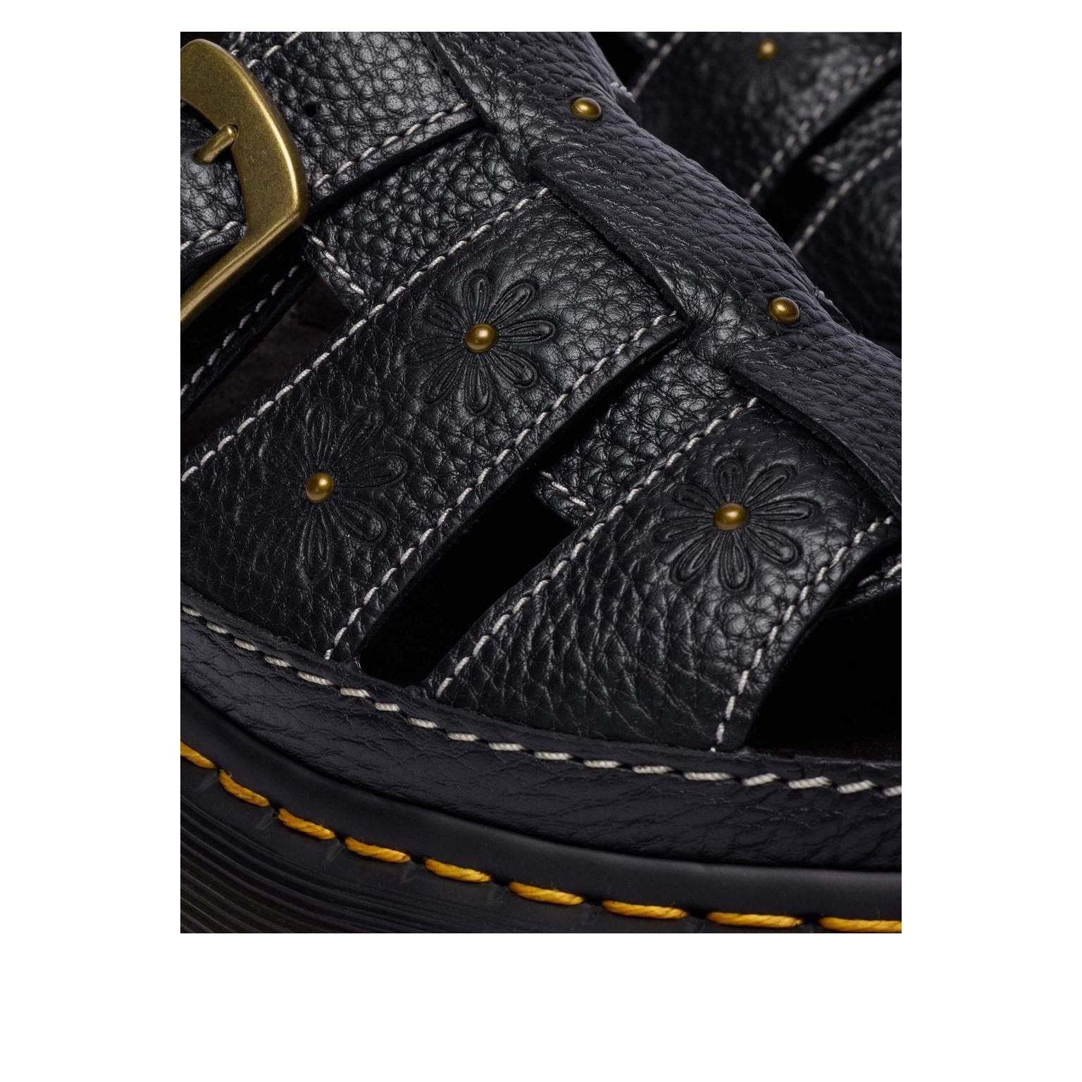 (WMNS) Dr. Martens Wrenlie Open Toe Nappa Leather Fisherman Platform Sandals 'Black' 42337001