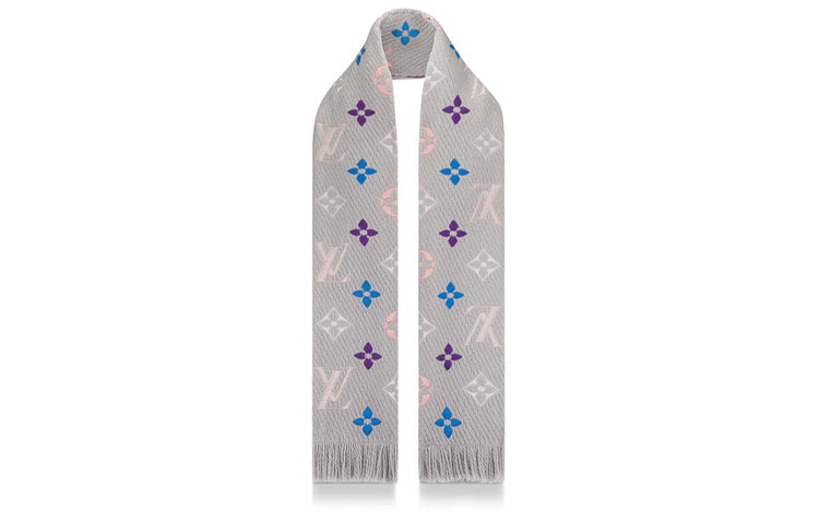 LOUIS VUITTON Wool Silk Knit Scarves Women's Multicolor Rainbow