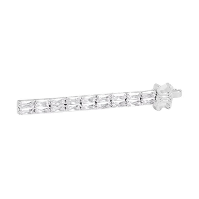 CELINE Le Soir Hair Slide In Strass And Brass With Rhodium Finish