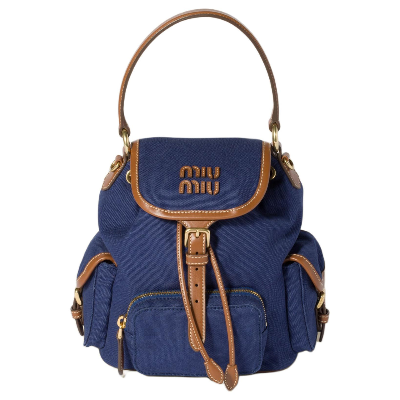 MIU MIU Cotton Backpack Women's Blue