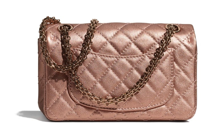 CHANEL 2.55 Calfskin Shoulder Bag Crossbody Bag Mini Women's Red Copper