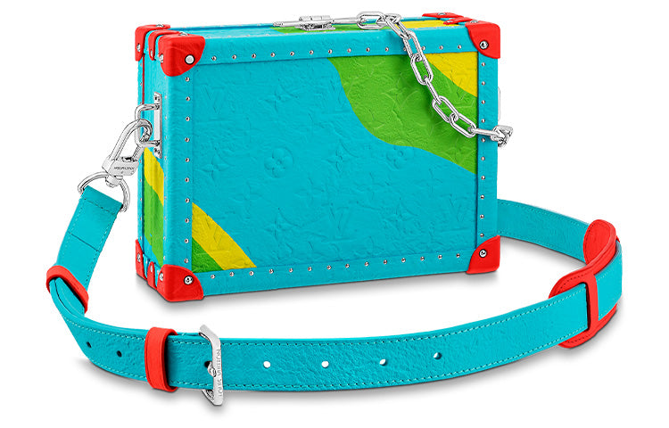 LOUIS VUITTON Clutch Bo Leather Hard Case Unisex Blue/Green/Yellow