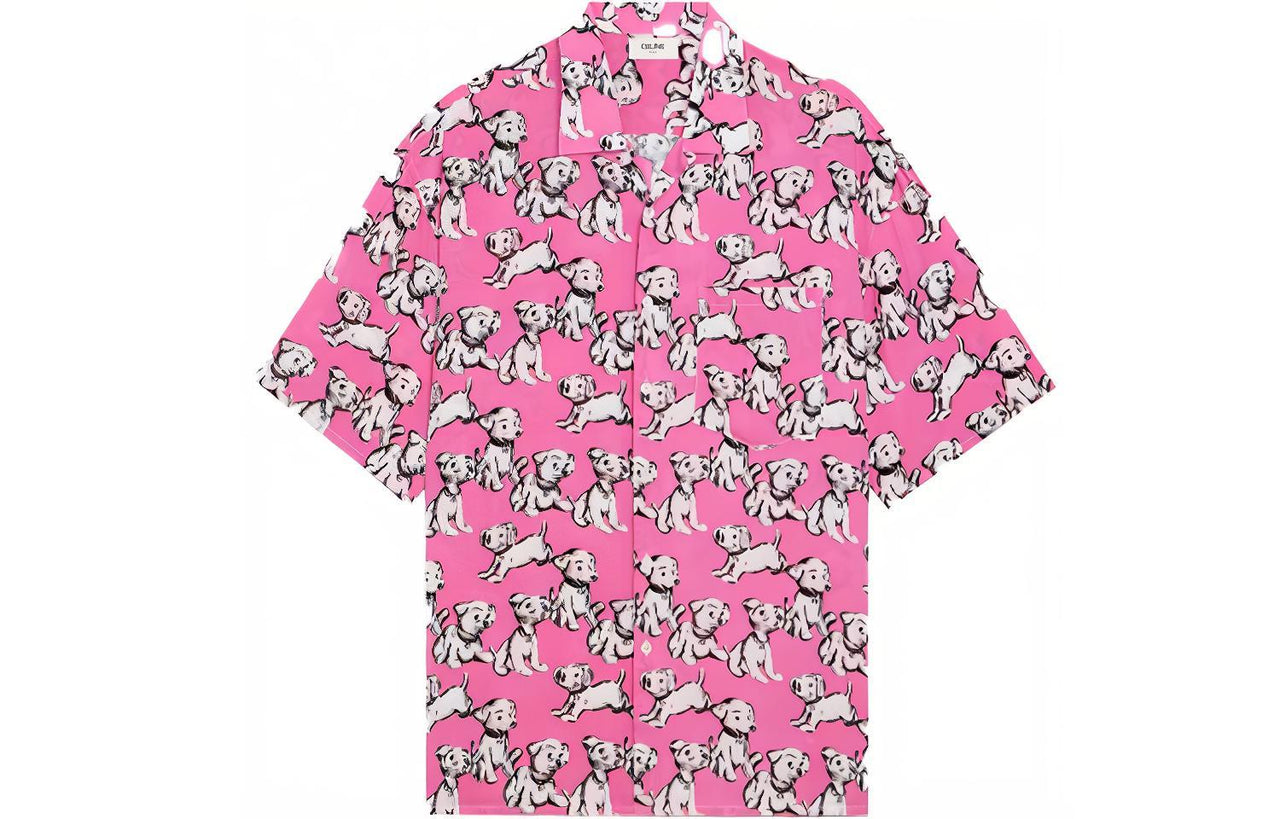 CELINE Hawaiian Shirt In Viscose With Artist Print
