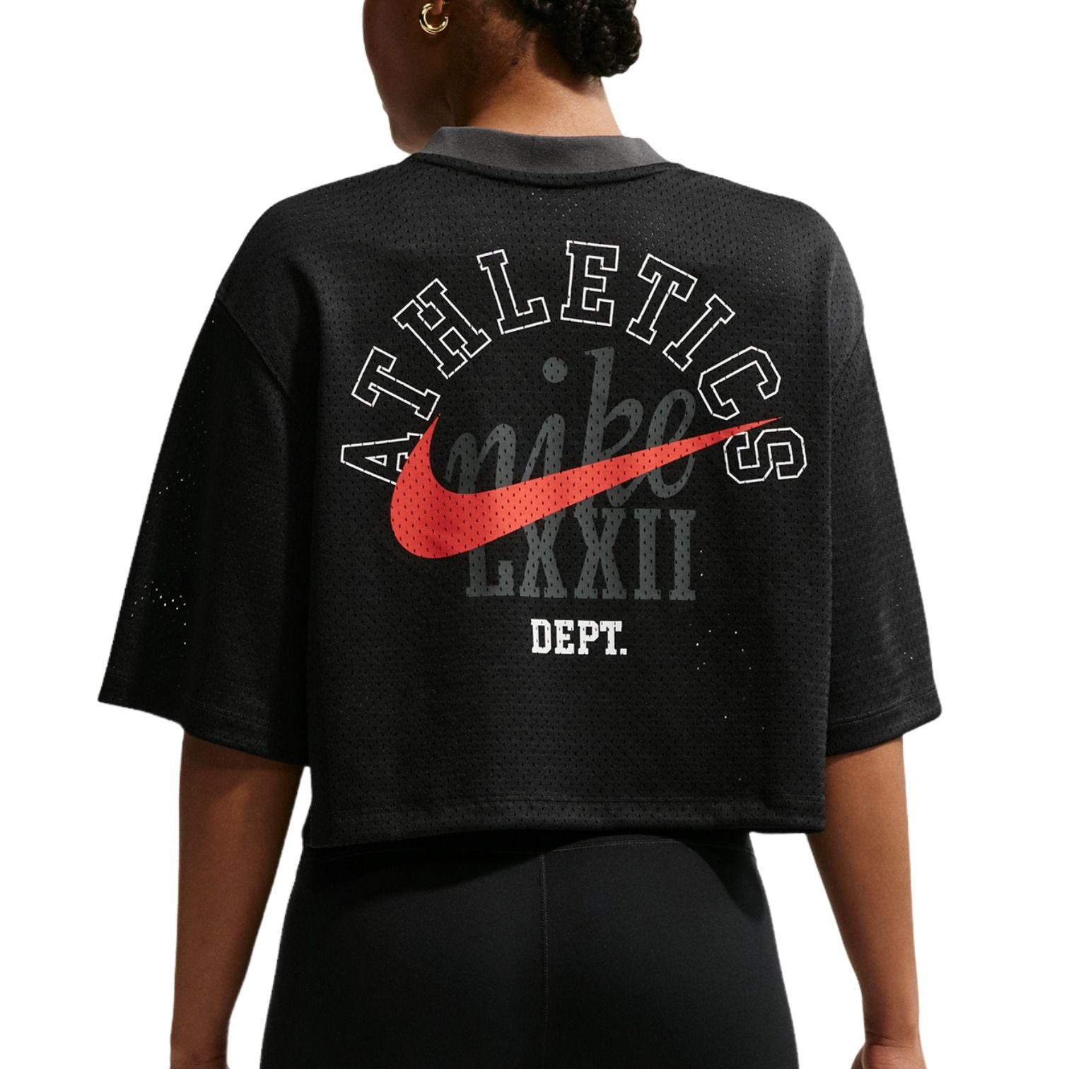 (WMNS) Nike NSW Heritage Festival Crop Mesh Jersey 'Anthracite Black Sail' IR1650-010
