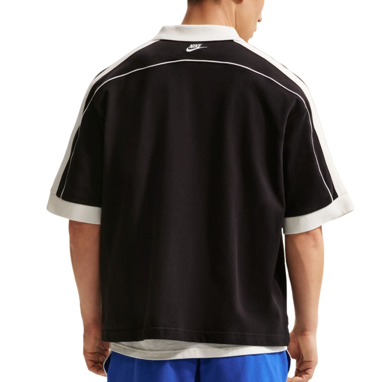 Nike Sportswear Club Oversized Polo Shirt 'Black Sail' IF0724-010