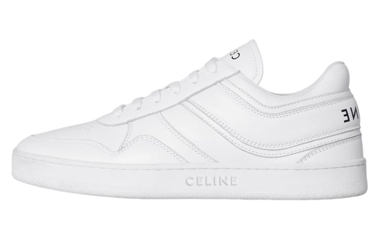CELINE Trainer Low Top Stylish Skateboarding Shoes Women's White