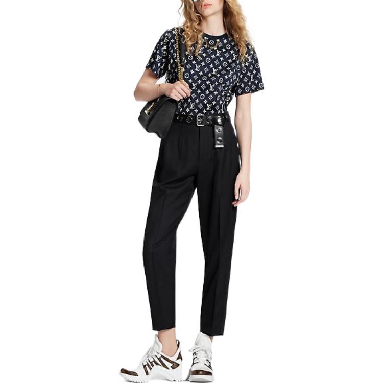 LOUIS VUITTON Stripe Accent Monogram T-Shirt