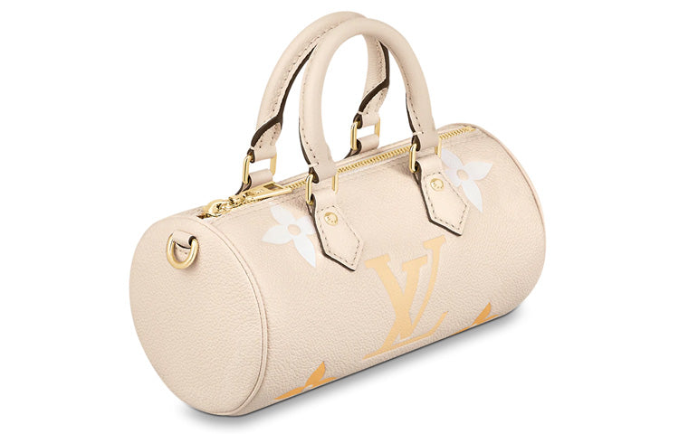 LOUIS VUITTON SummerPapillon Calfskin Handbags Shoulder Bag Crossbody Bag Small Size Women's Vanilla Yellow