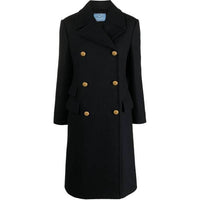 PRADA Logo Patch Double-Breasted Coat
