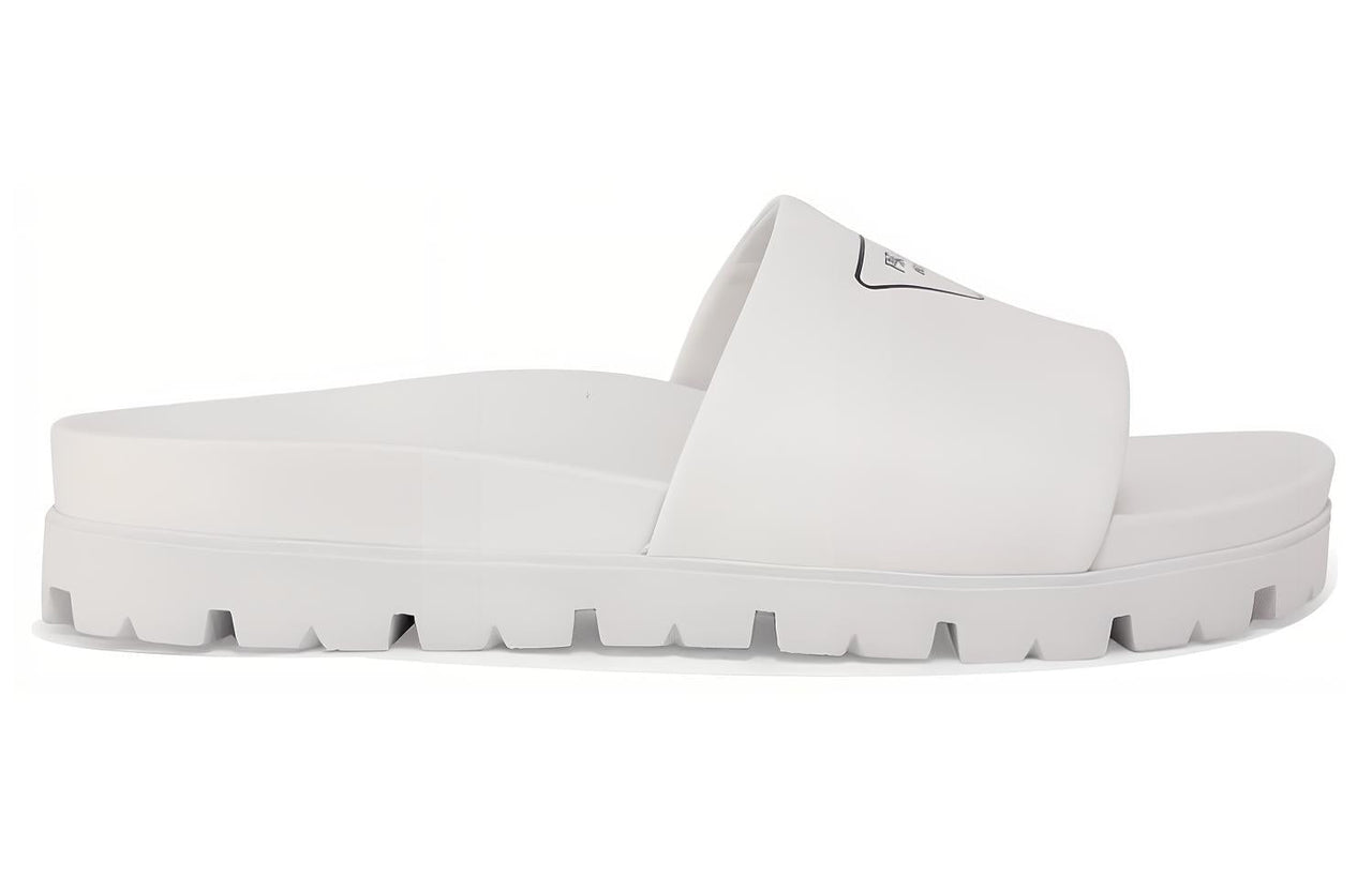 PRADA Slip Resistant Slide Slippers Men's White