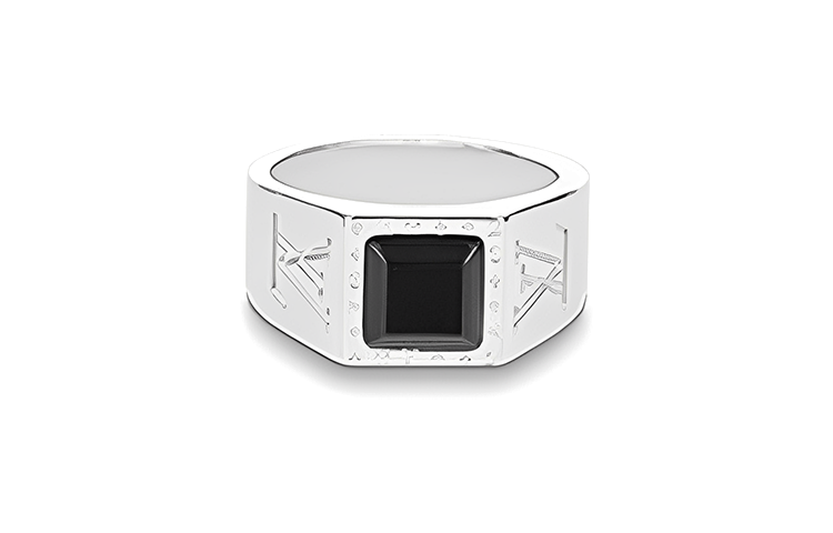 LOUIS VUITTON Lv Onyx Signet Ring