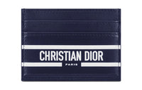 DIOR Patchwork Cow Leather Card Holder Card Holder Women's Blue